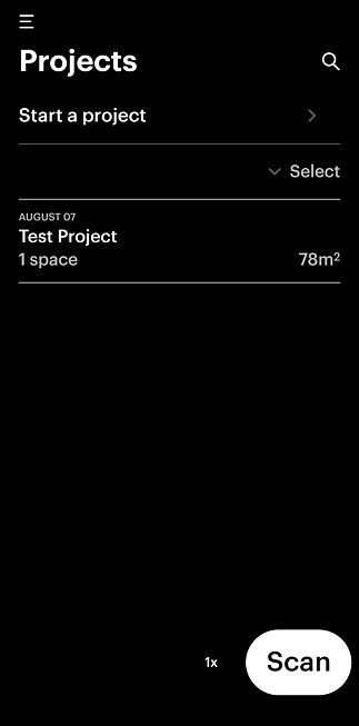 Projects Screen