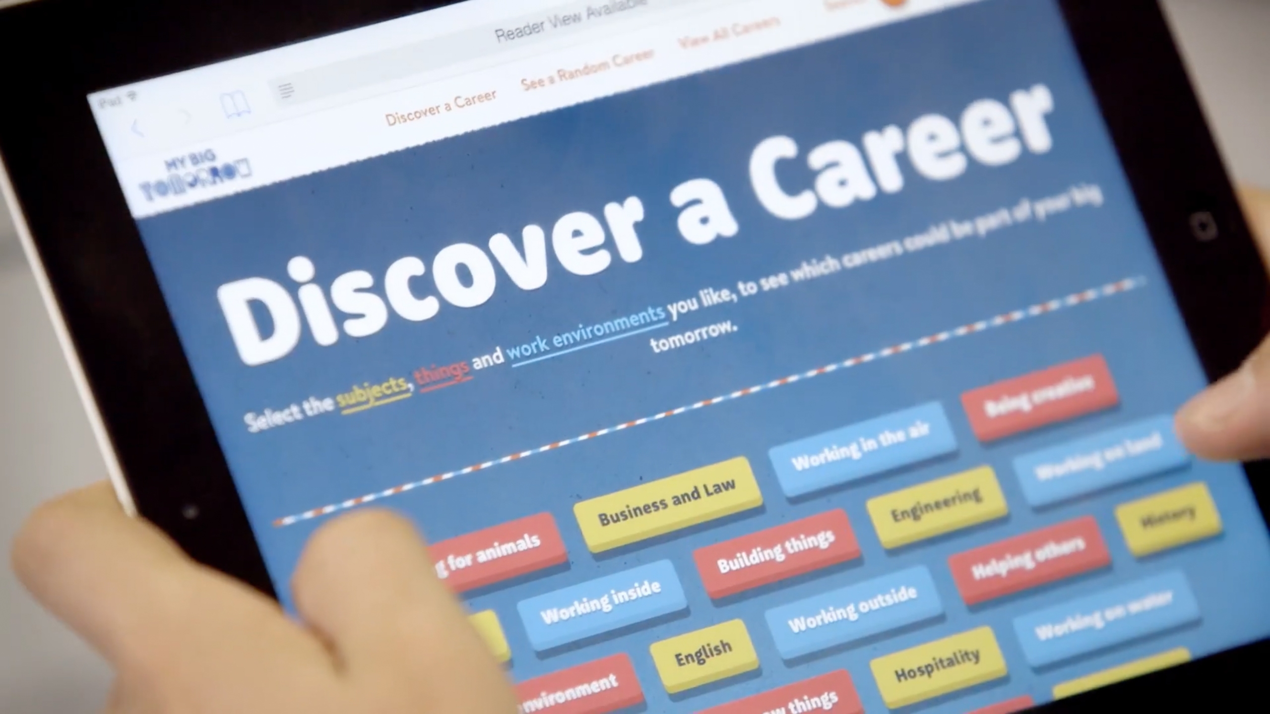 My Big Tomorrow Website Ipad