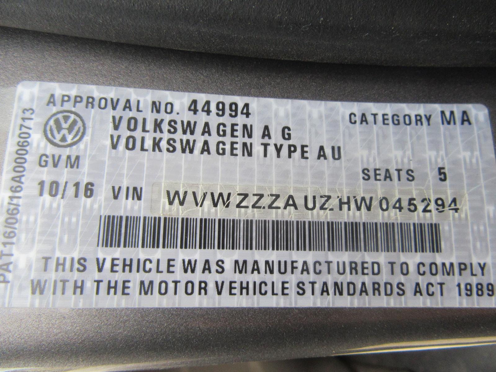 View Auto part Left Taillight Volkswagen Golf 2016