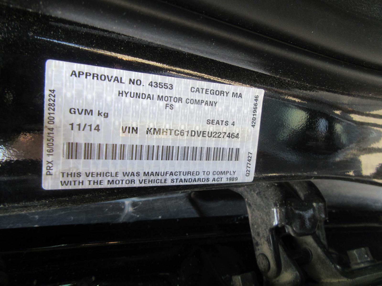 View Auto part Sunvisor Hyundai Veloster 2014