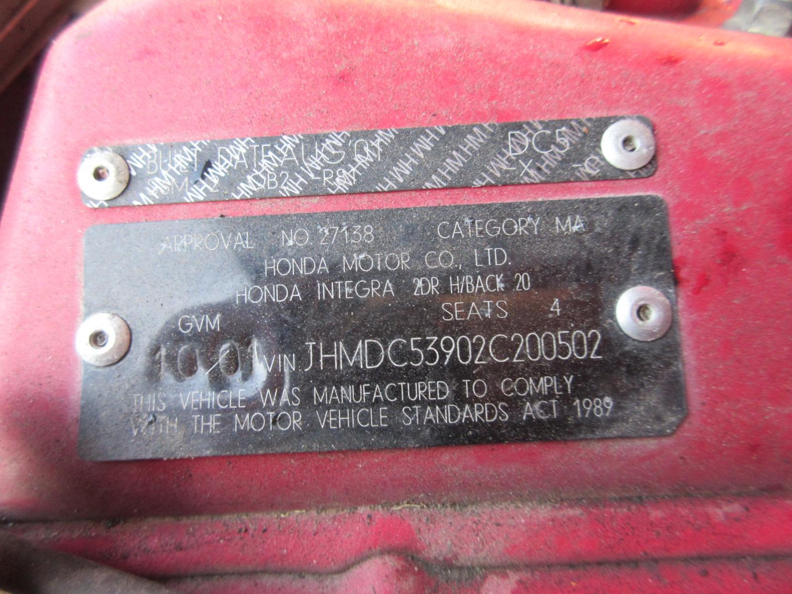 Airbag Module/Sensor Integra Honda 2001