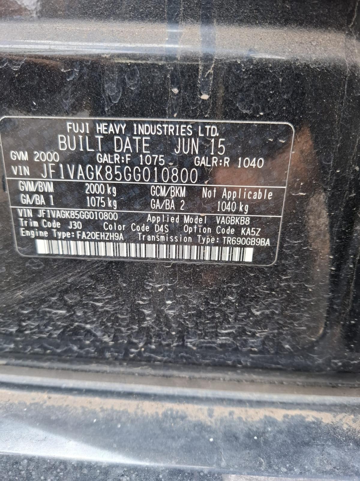 2015 Subaru Wrx Left Rear 1/4 Door Glass View Auto part Left Rear 1/4 Door Glass Subaru Wrx 2015