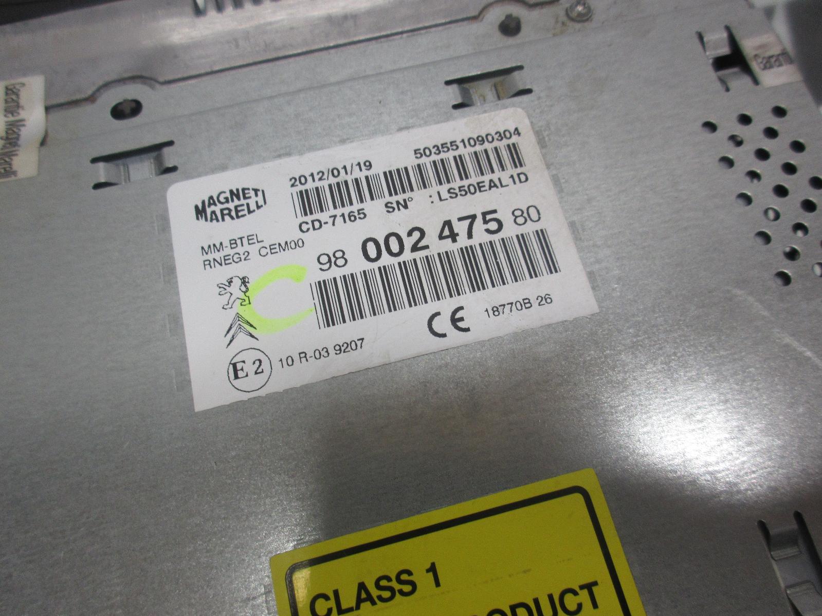 View Auto part Radio/Cd/Dvd/Sat/Tv Peugeot 508 2012