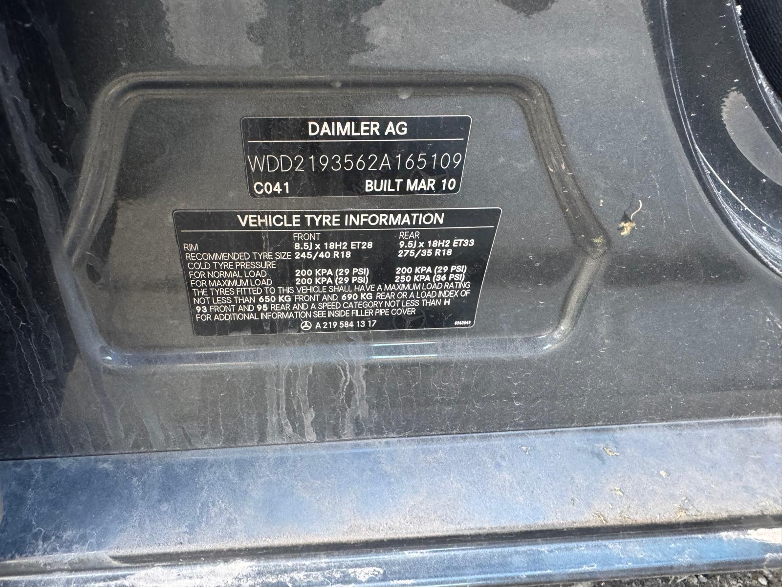 2010 Mercedes Cls Class Left Taillight View Auto part Left Taillight Mercedes Cls Class 2010