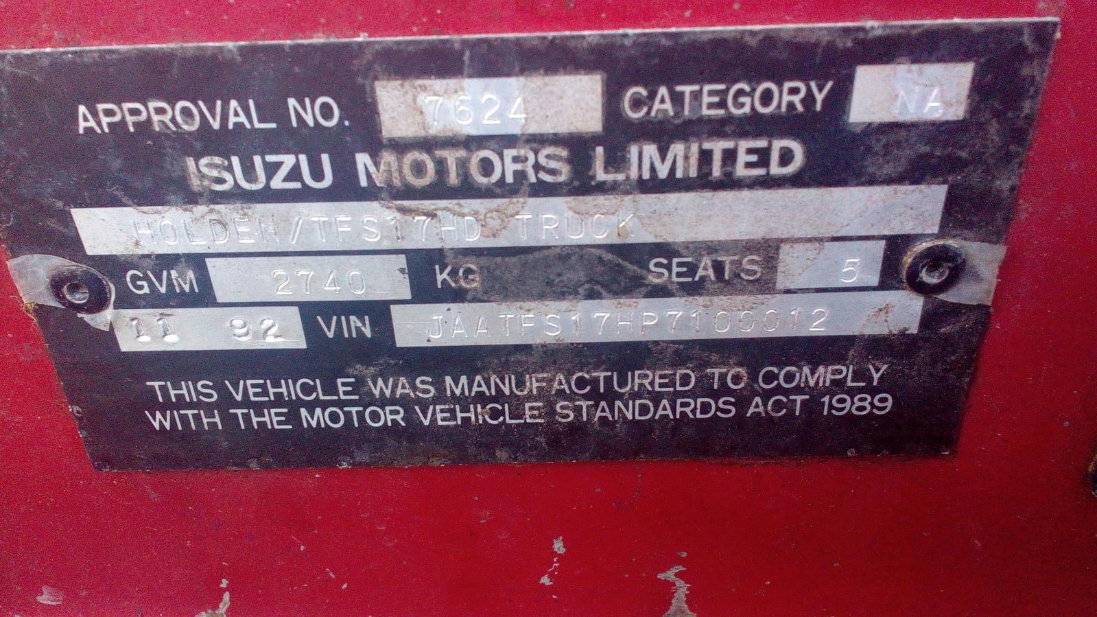 View Auto part Trans/Gearbox Holden Rodeo 1993