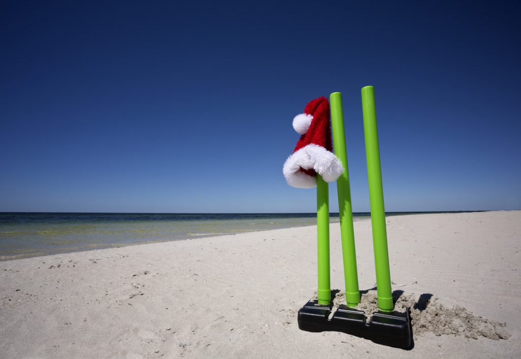 Australian Christmas Culture, summer on the beach and Cricket.