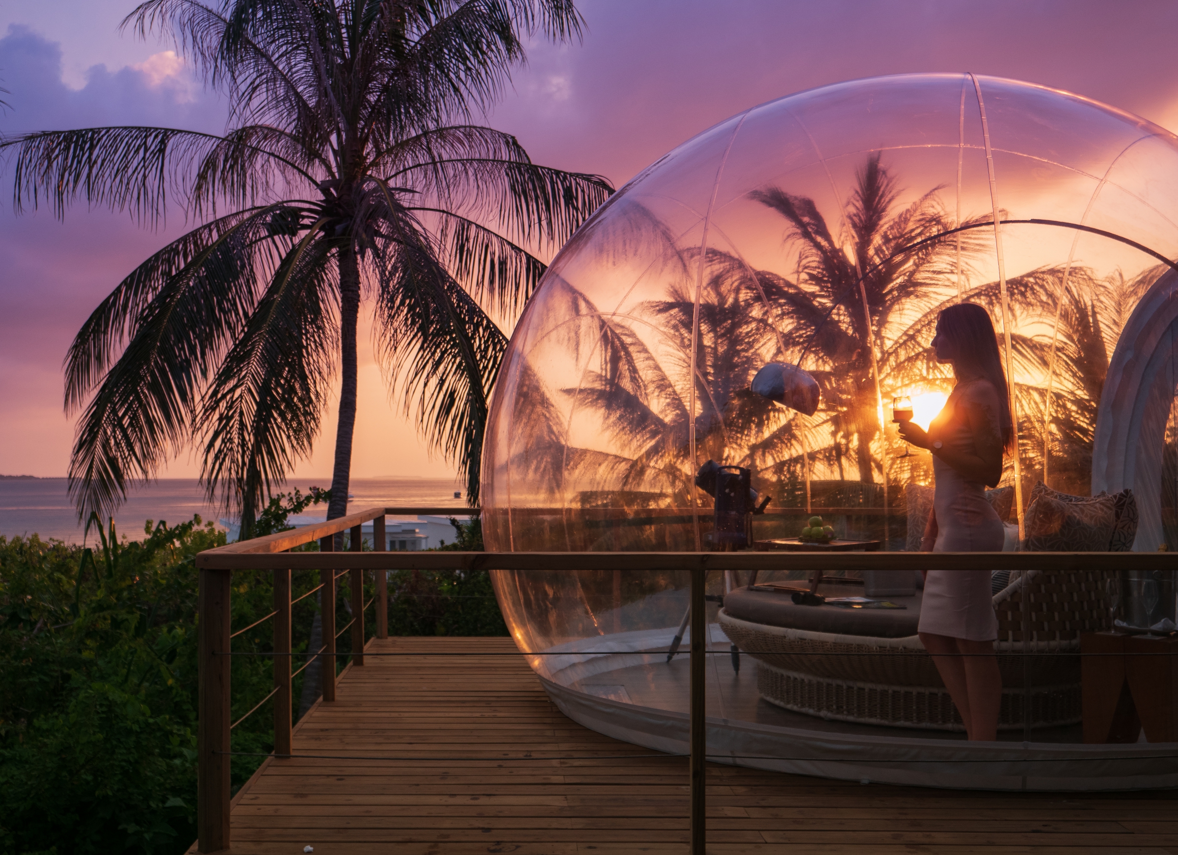 Amilla Fushi Skyhouse with Bubble - sunset shot - Wayfarer