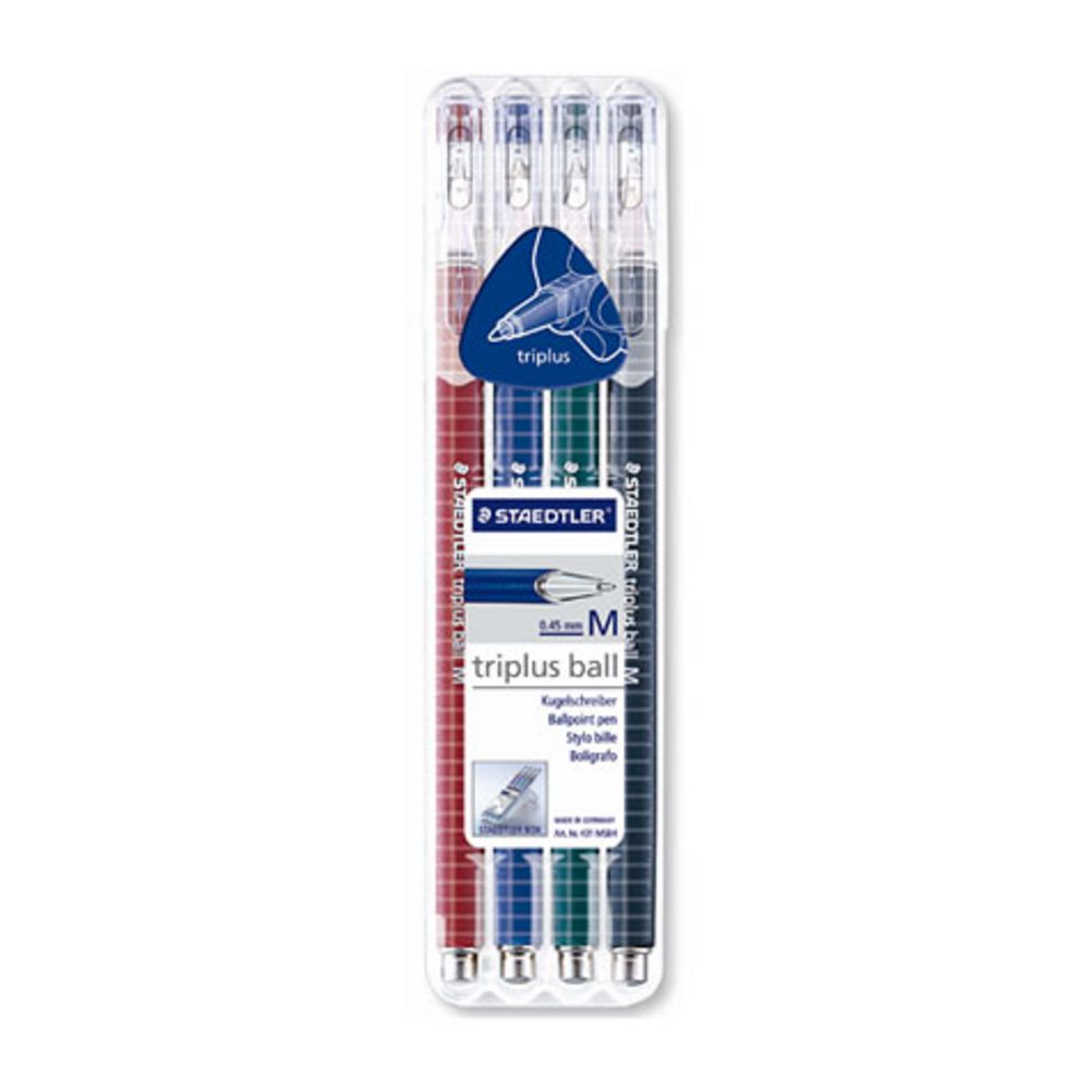 Staedtler Triplus 431 Ballpoint Pens Assorted 4 Pack
