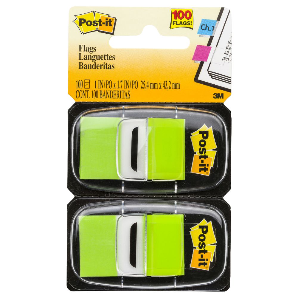 Post-it Flags Bright Green 2 Pack