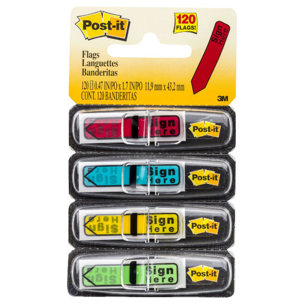 Post-it Mini Sign Here Flags 4 Pack