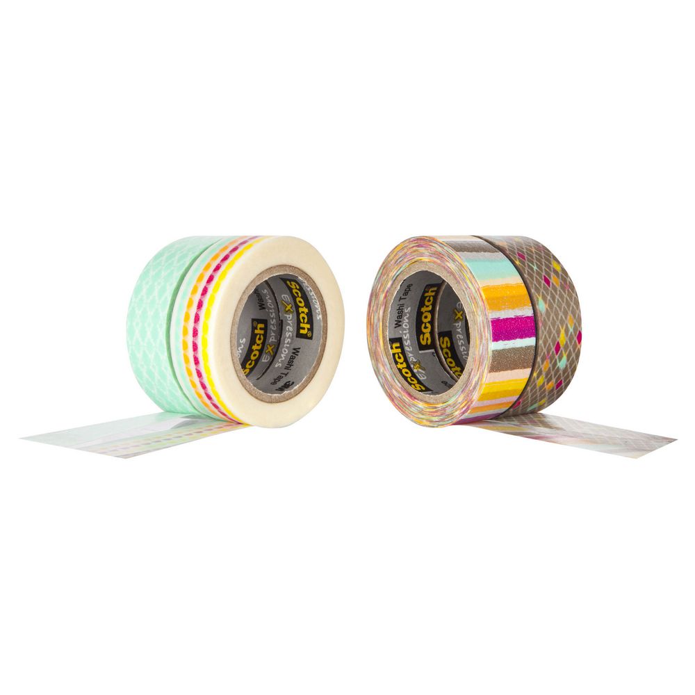 Scotch Expressions Washi Tape 4 Pack Diamond Officeworks