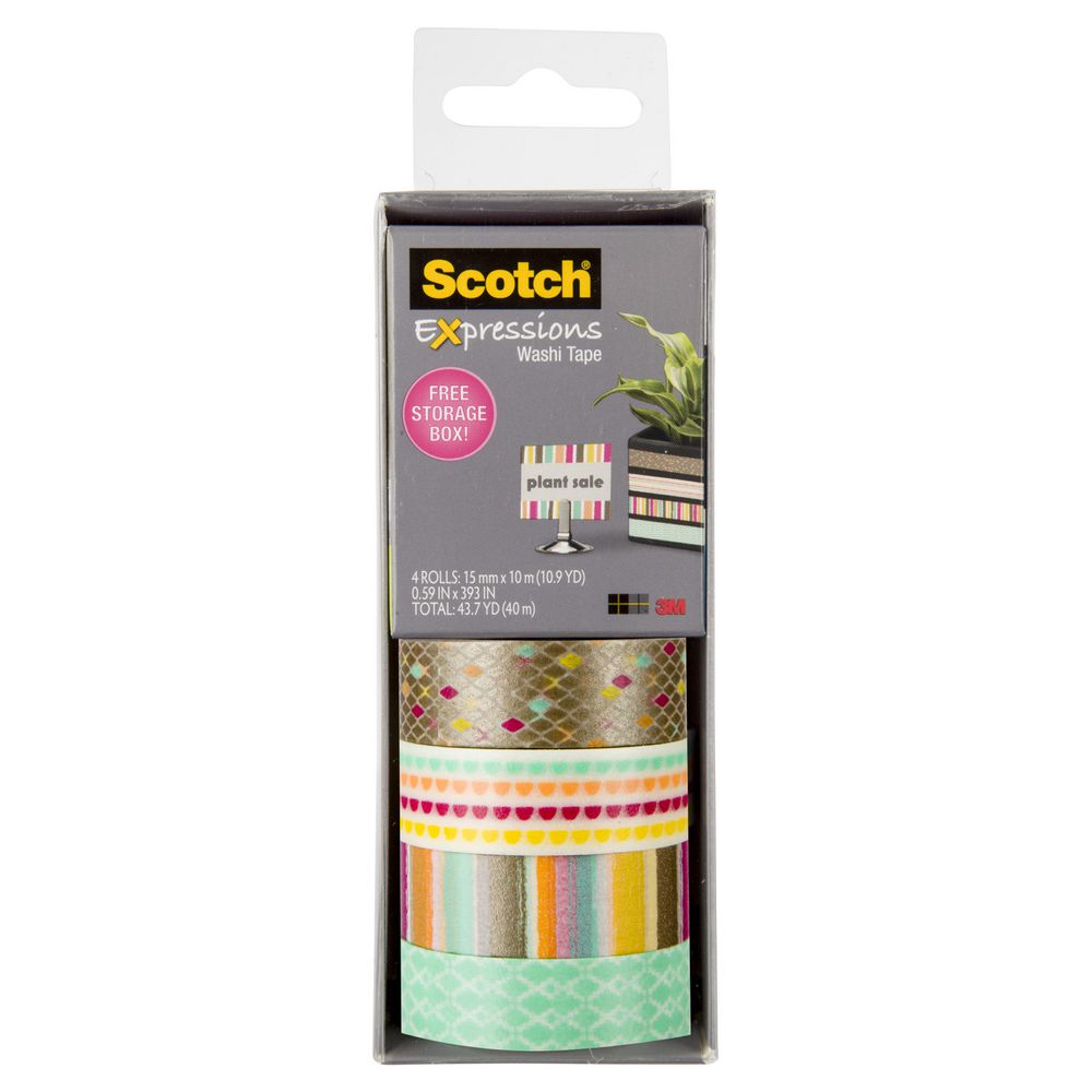 Scotch Expressions Washi Tape 4 Pack Diamond Officeworks
