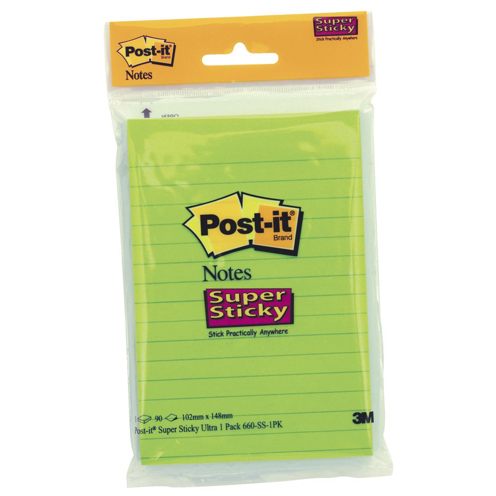 Post-it Super Sticky Lined Notes