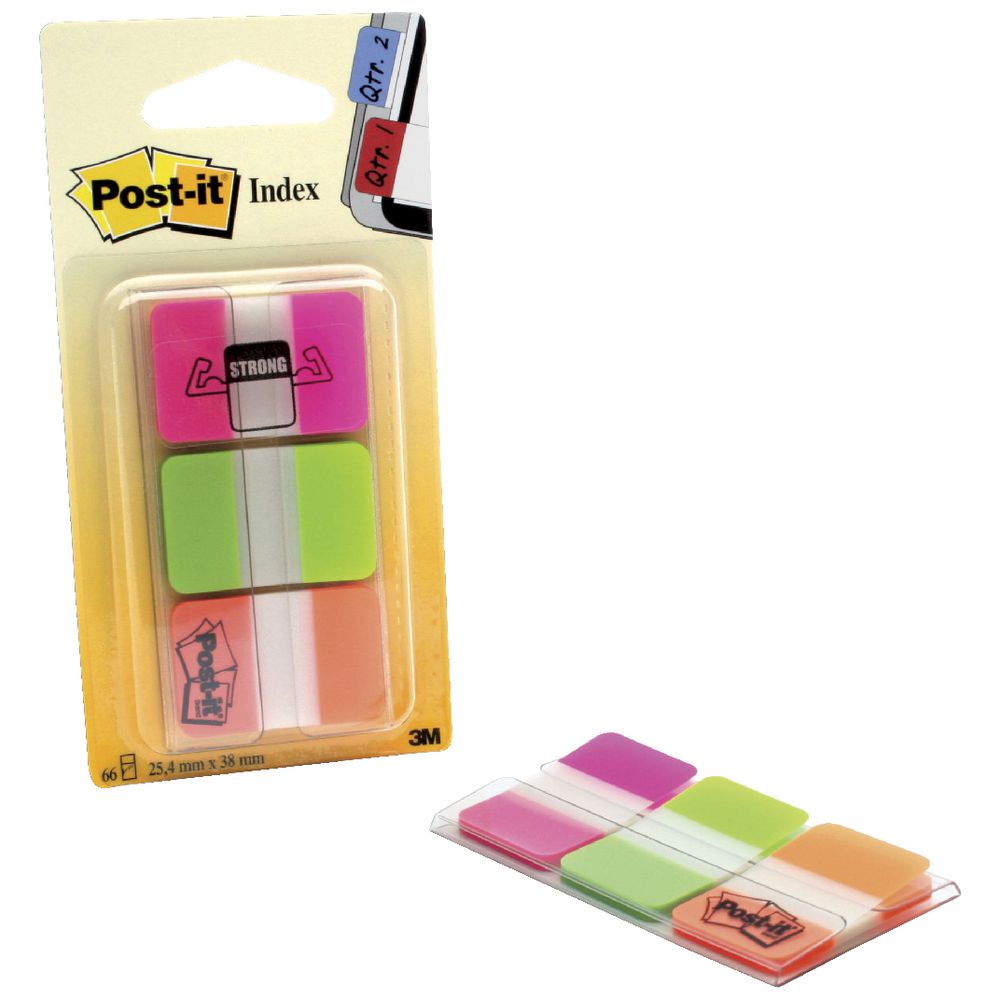 Post-it Durable Filing Tabs Fluoro 3 Pack