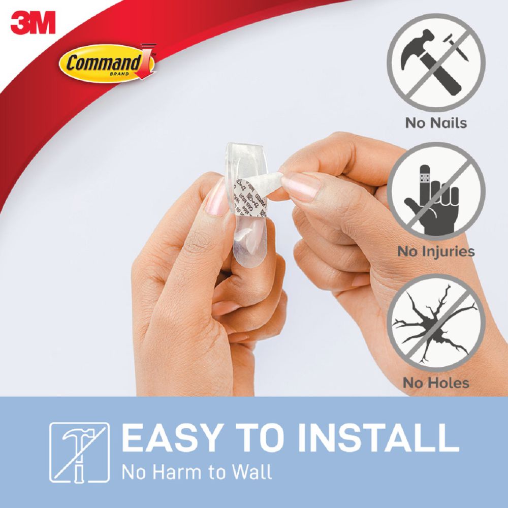 Command Mini Clear Hooks with Clear Strips 6 Pack