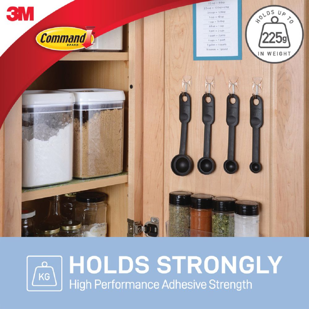 Command Small Utensil Hooks with Strips Clear
