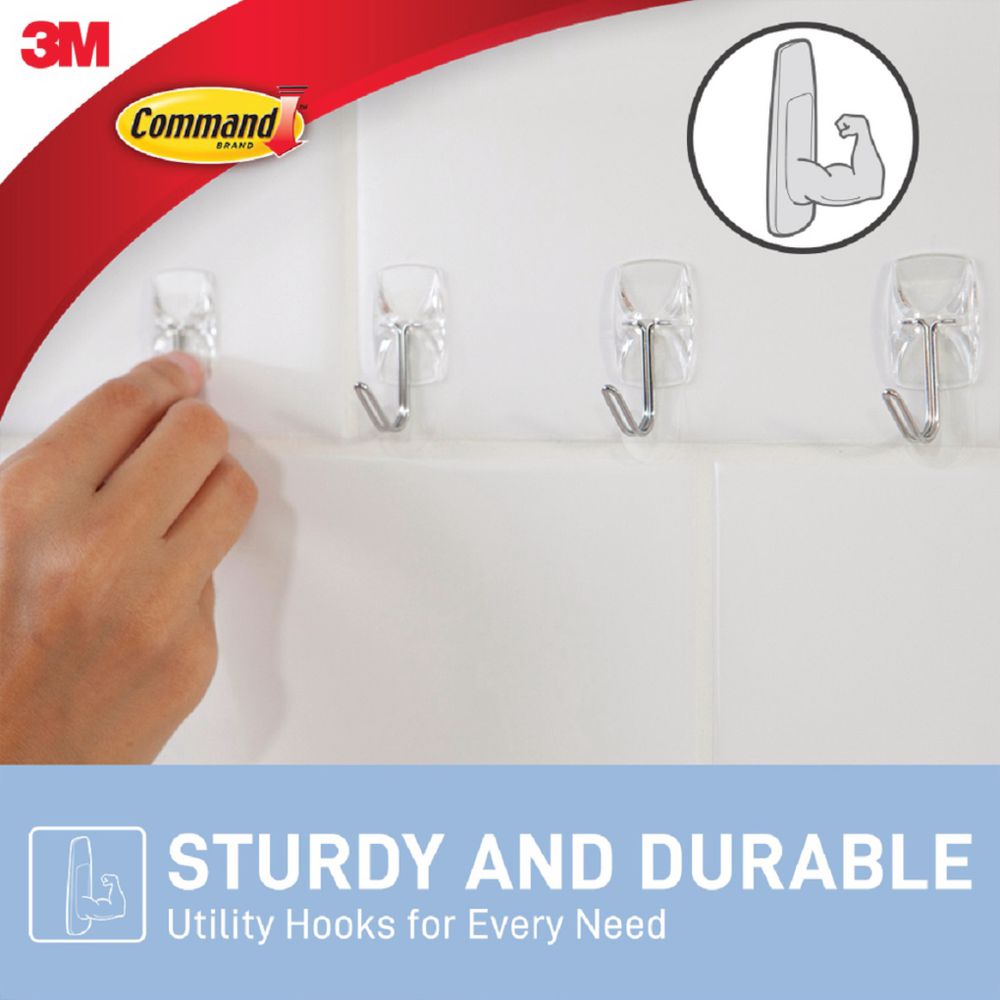 Command Small Utensil Hooks with Strips Clear