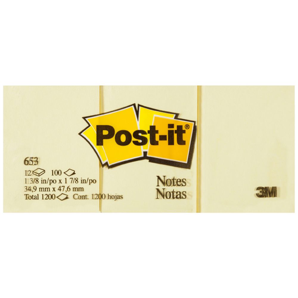 Post-it Notes 35 x 48mm Yellow 12 Pack