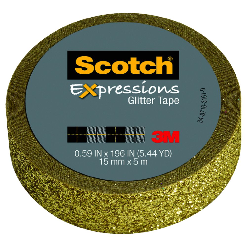 Scotch Expressions Glitter Tape 15mm x 5m Gold