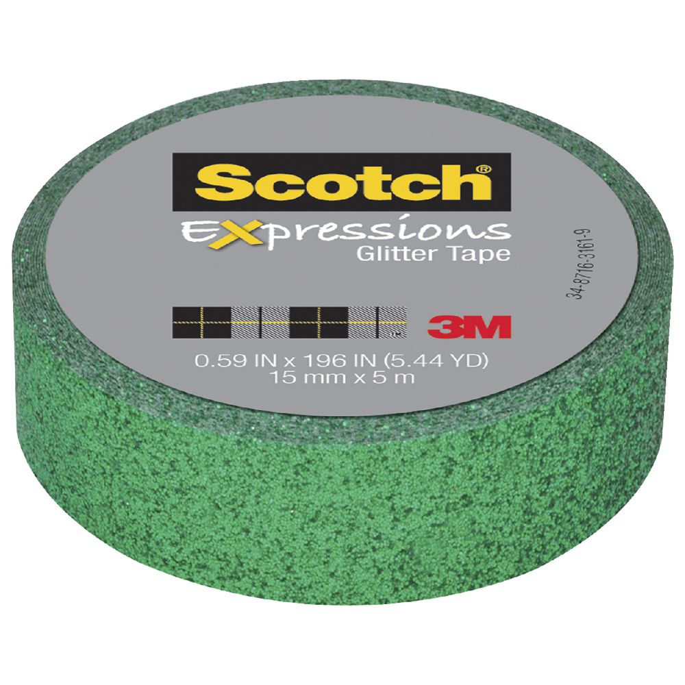 Scotch Expressions Glitter Tape 15mm x 5m Green
