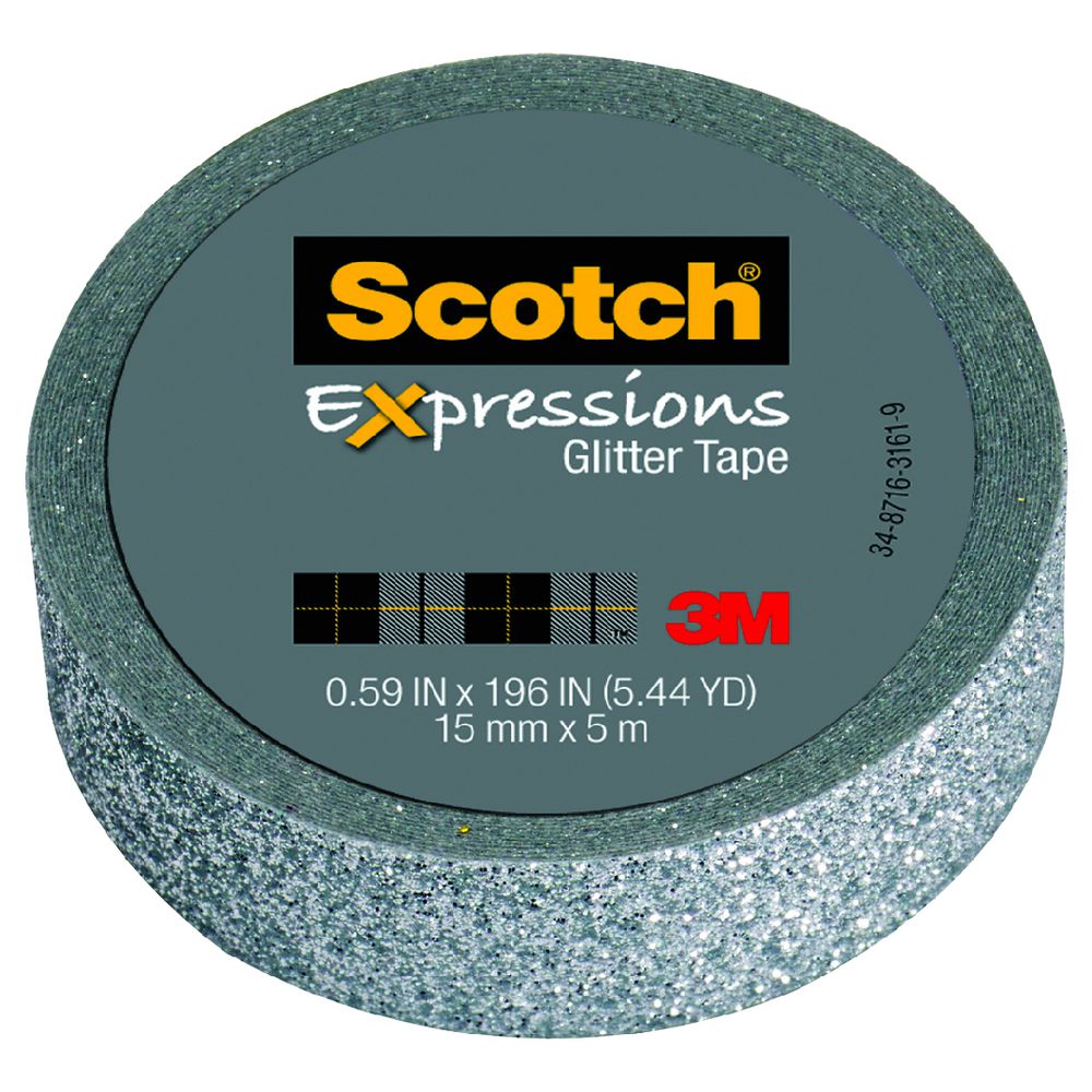 Scotch Expressions Glitter Tape 15mm x 5m Silver