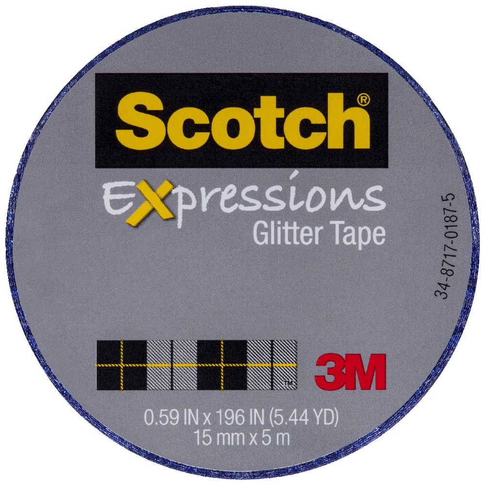 Scotch Expressions Glitter Tape 15mm x 5m Dark Blue