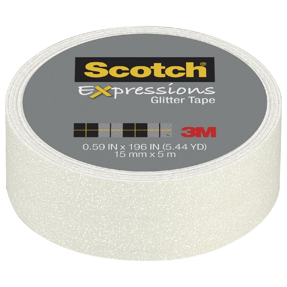 Scotch Expressions Glitter Tape 15mm x 5m White