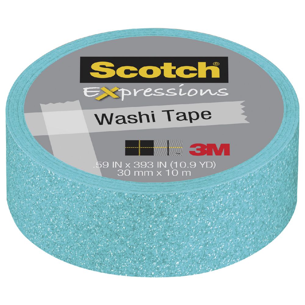 Scotch Expressions Glitter Tape 15mm x 5m Light Blue
