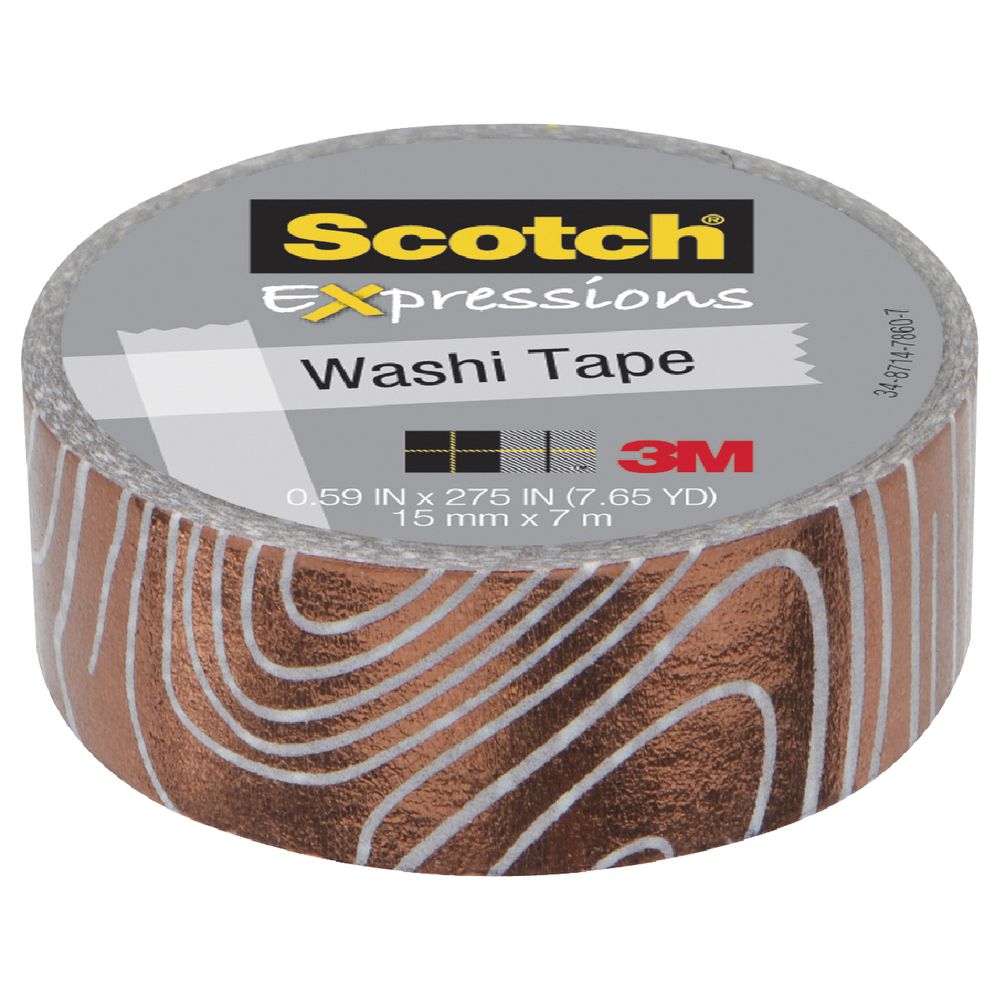 Scotch Expressions Foil Tape 15mm x 7m Gold Swirl