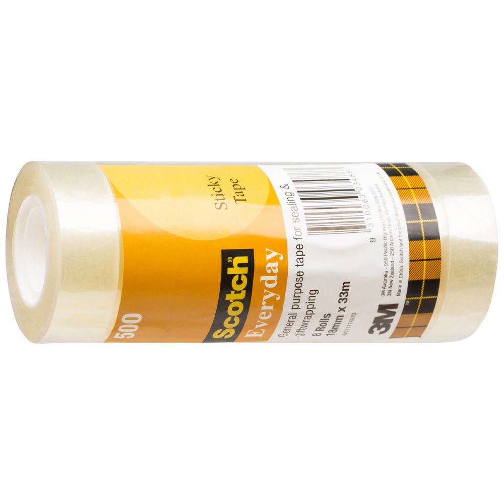 Scotch 500 Everyday Adhesive Tape 18mm x 33m 8 Pack