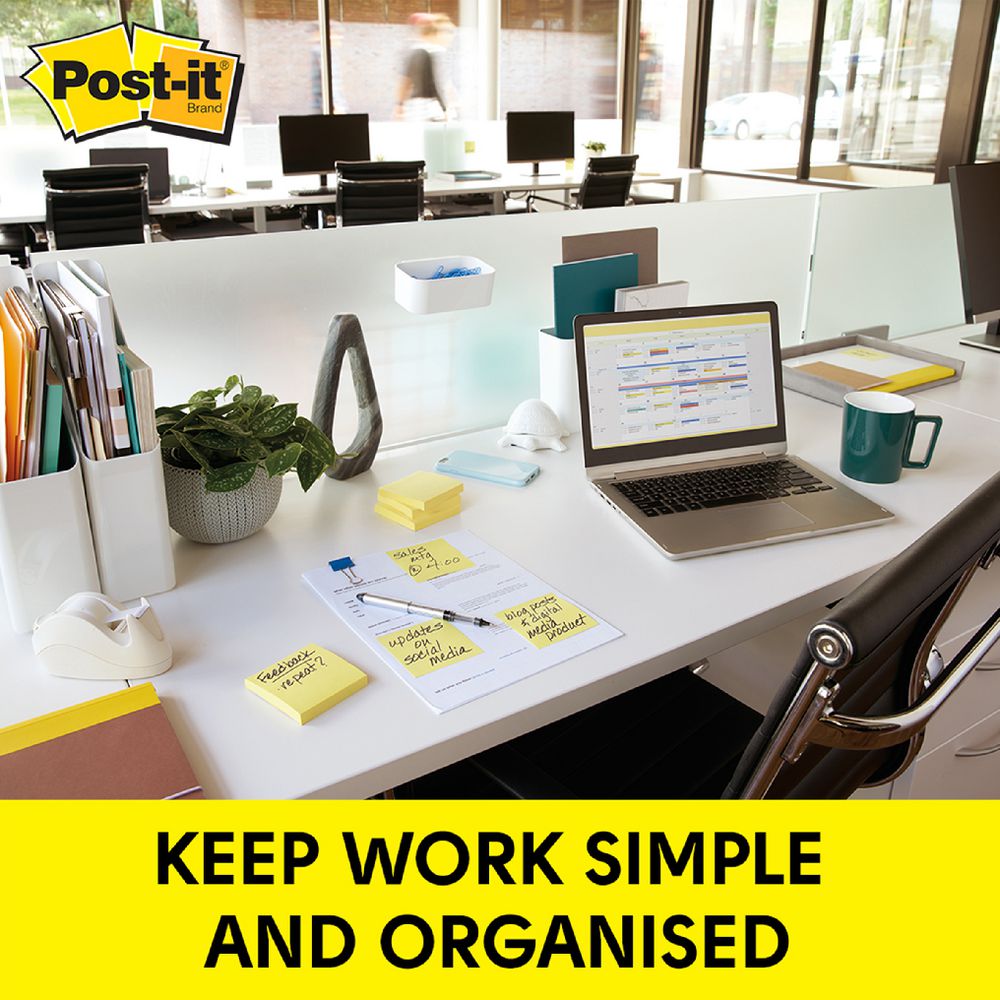 Post-it Notes 76 x 76mm Cabinet Pack Yellow 18 Pack