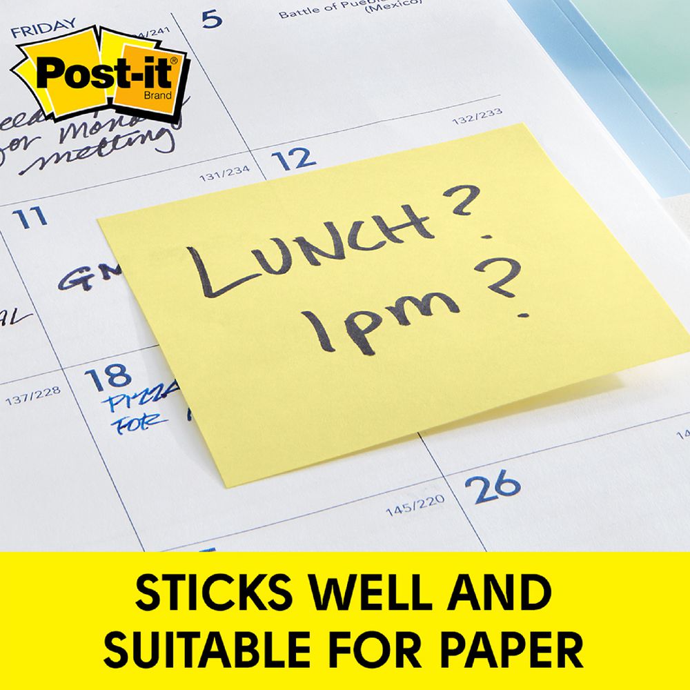 Post-it Notes 76 x 76mm Cabinet Pack Yellow 18 Pack