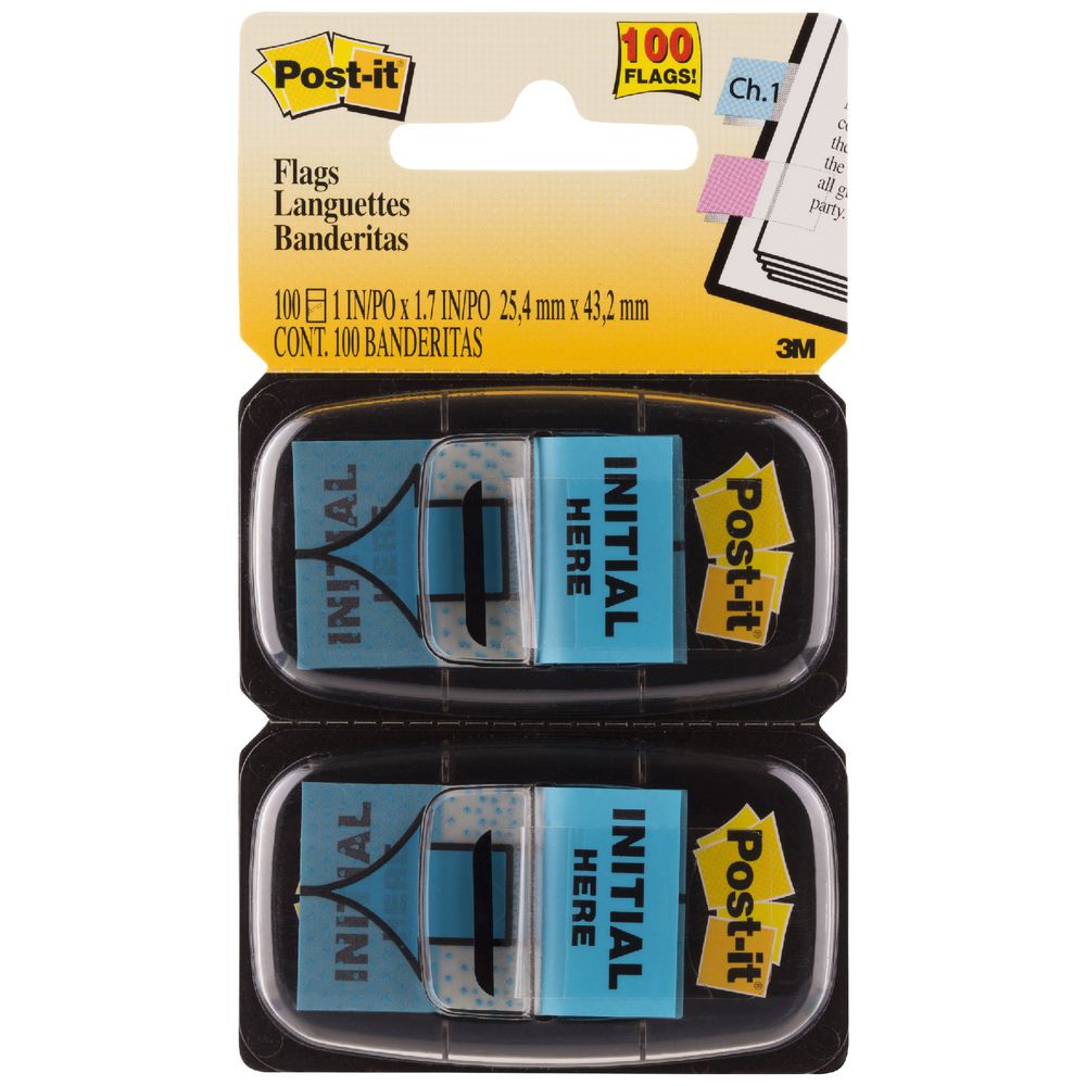 Post-it Initial Here Flags Blue 2 Pack