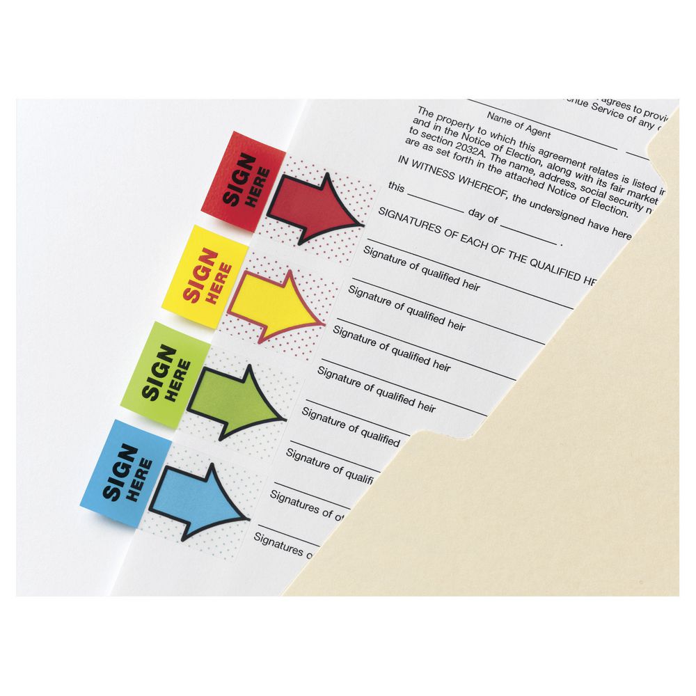 Post-it Sign Here Flags with Bonus Arrow Flags Value Pack