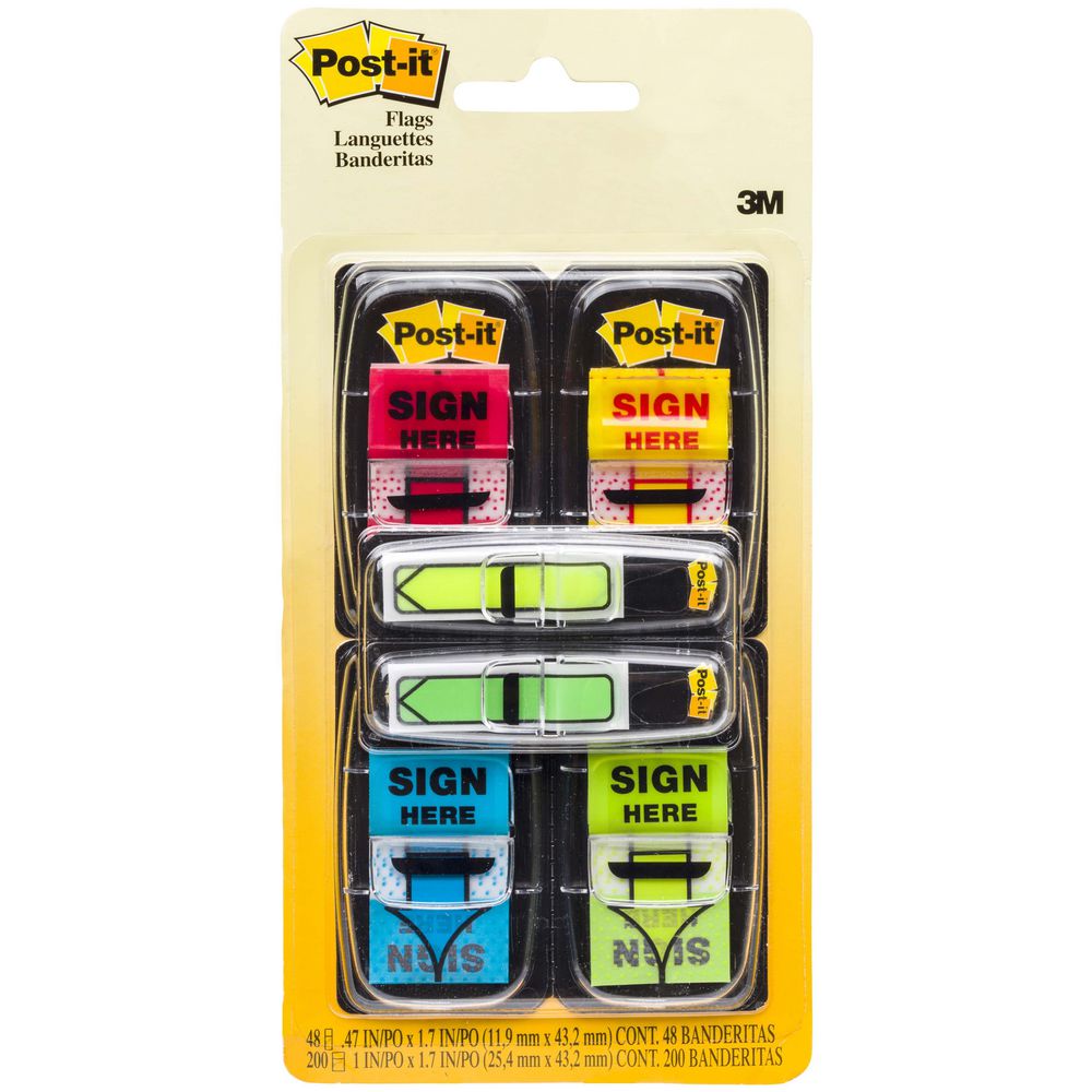 Post-it Sign Here Flags with Bonus Arrow Flags Value Pack