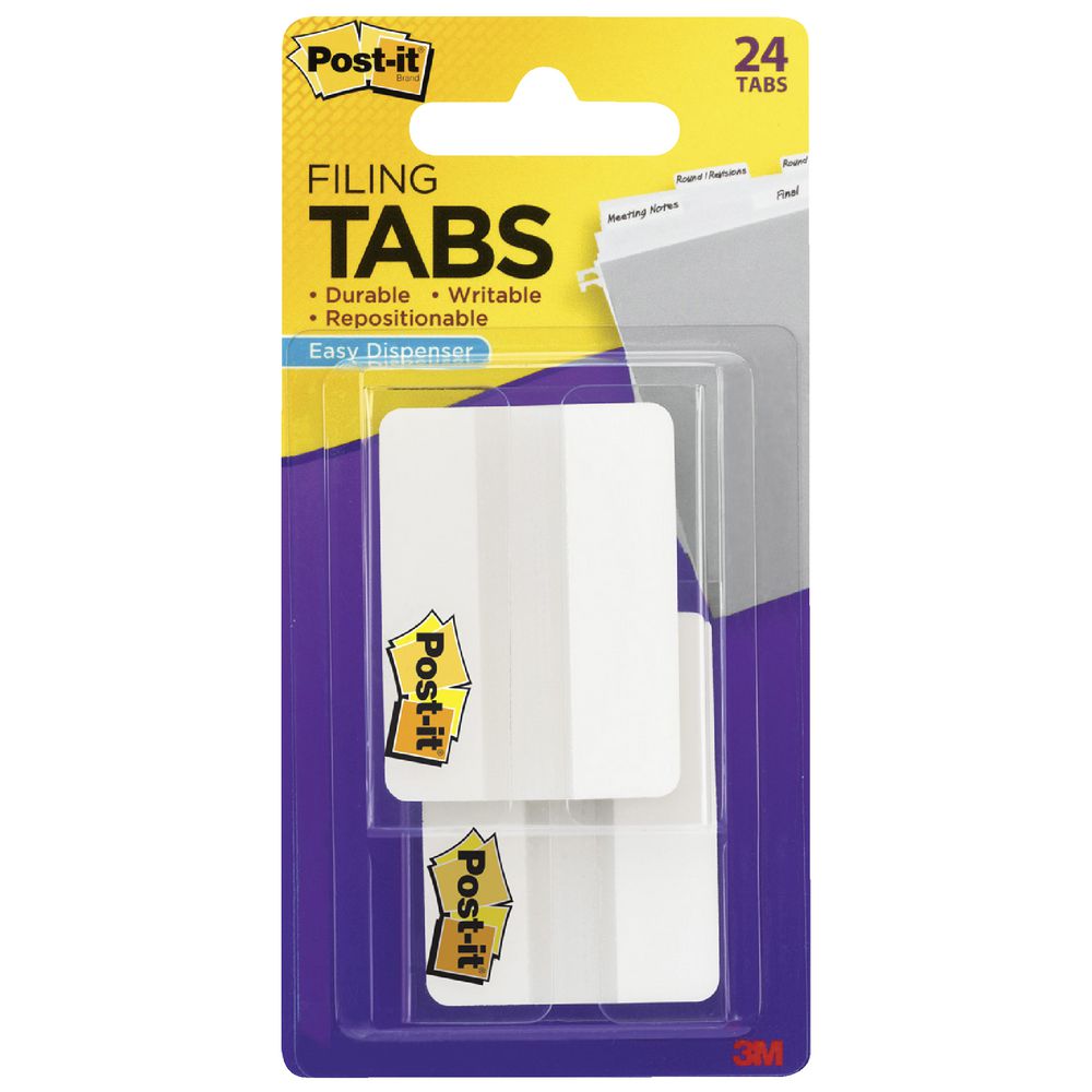 Post-it Tabs 50 x 38mm White 2 Pack