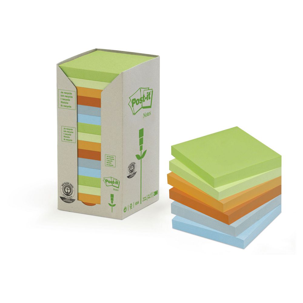 Post-it Recycled Notes Pastels 16 Pack
