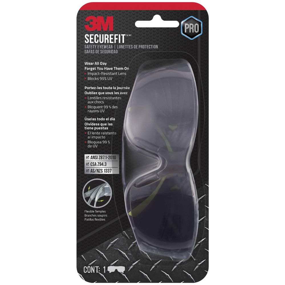 3M SecureFit 400 Safety Eyewear Grey