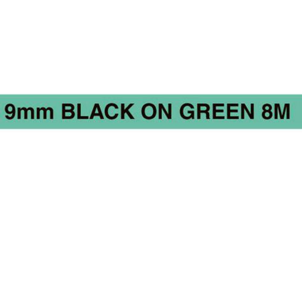 Brother Thermal M Tape 9mm x 8m Black on Green