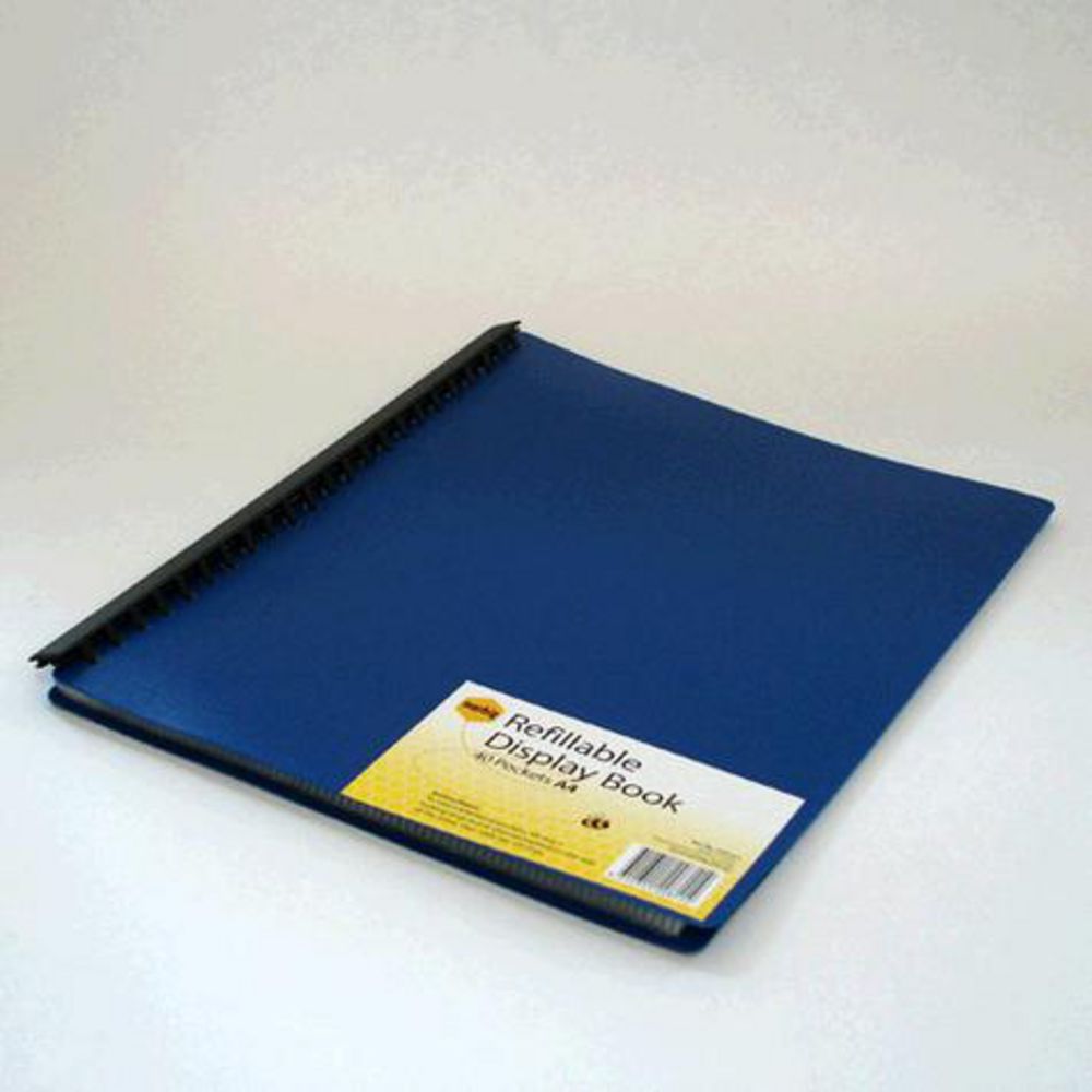 Marbig A4 Refillable Display Book 40 Pocket Blue