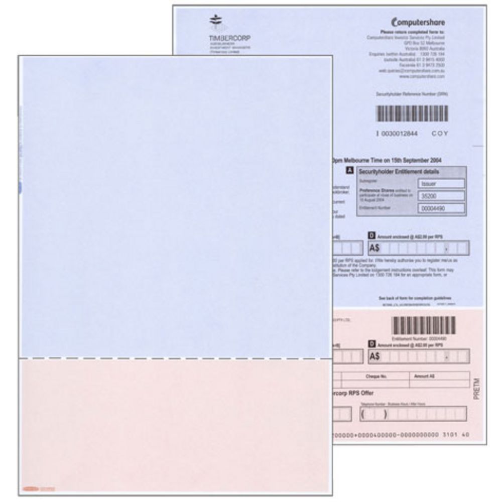 Rediform A4 Laser Form Horizontal Perforation at 92mm
