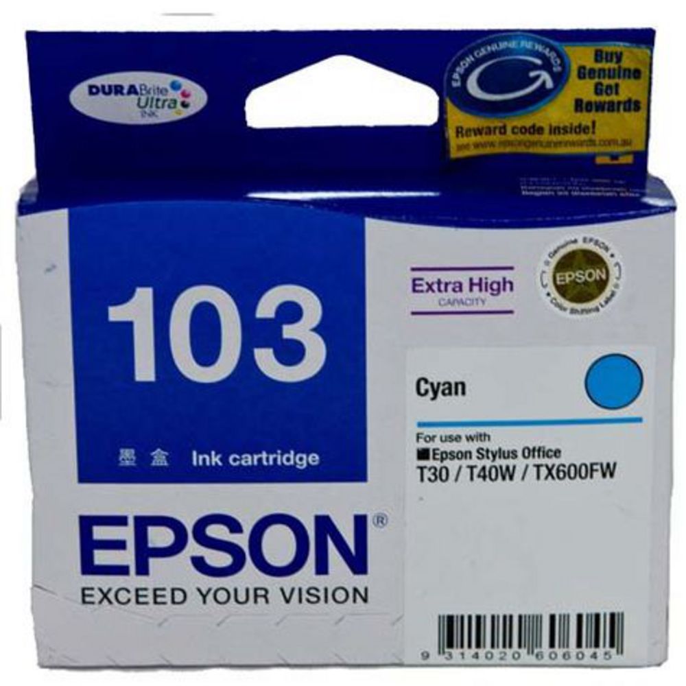 Epson 103 Extra High Capacity Ink Cartridge Cyan