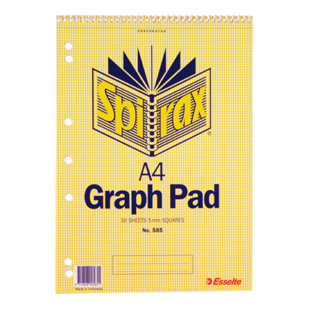 Spirax No. 585 A4 Graph Pad 5mm 30 Sheet
