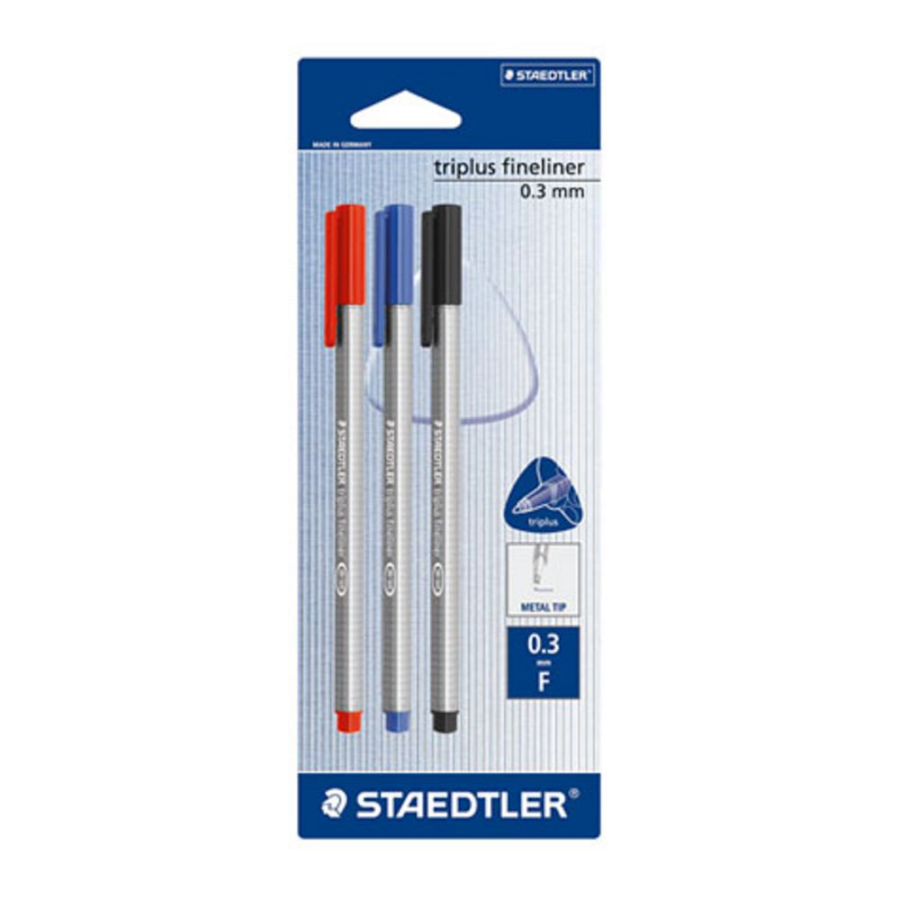 Staedtler Triplus 0.3mm Fineliners 334 Assorted 3 Pack