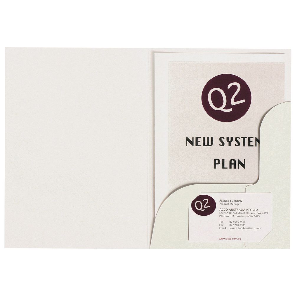 Marbig A5 Presentation Folder Gloss White 10 Pack