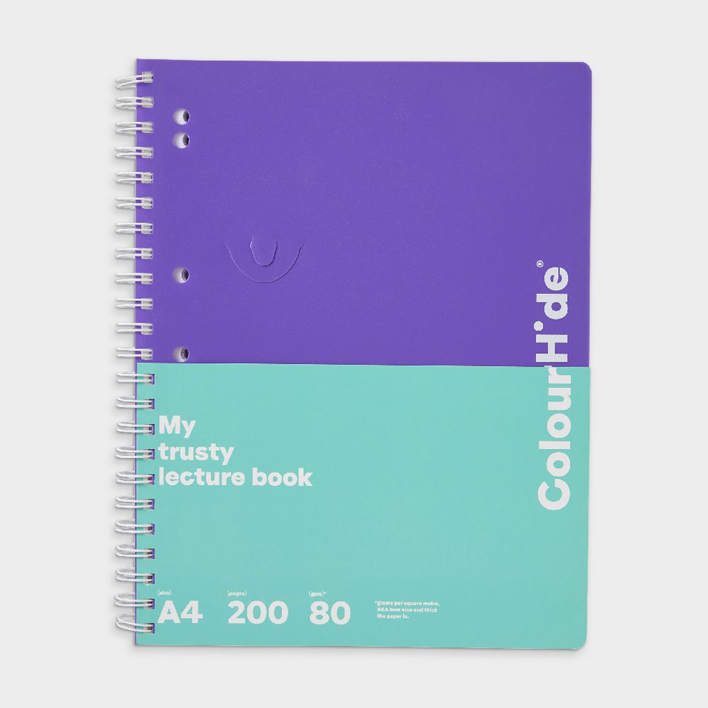 ColourHide My Trusty A4 Lecture Book 200 Page Purple