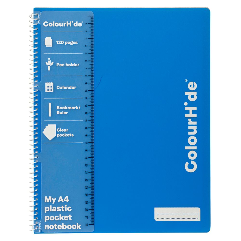 ColourHide My 4 Pocket Notebook A4 120 Page Blue