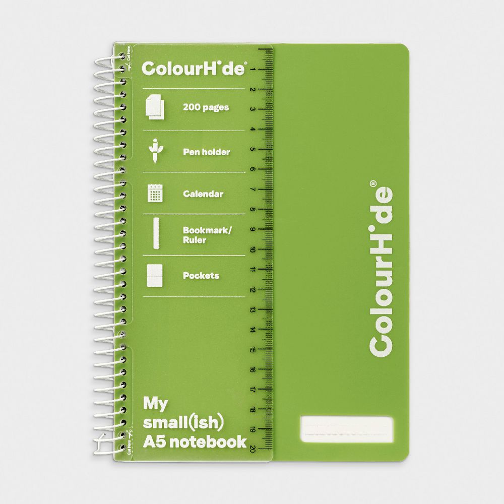 ColourHide Notebook A5 200 Page Green
