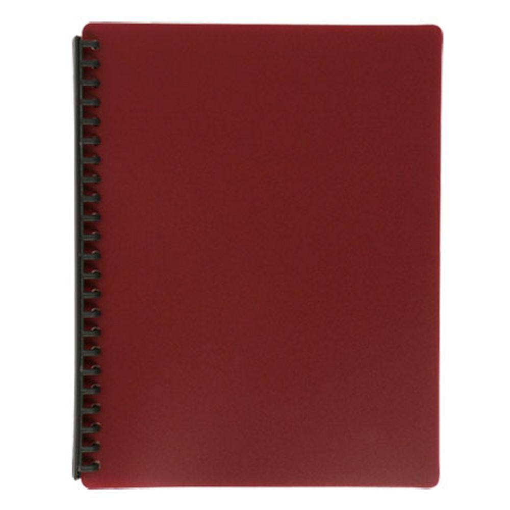 Marbig A4 Refillable Display Book 20 Pocket Maroon