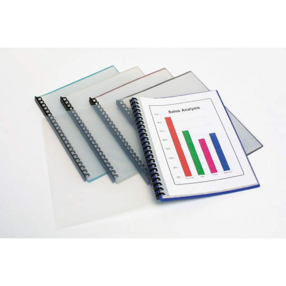 Marbig A4 Refillable Display Book 20 Pocket Clear Cover Green
